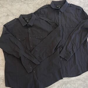 INC International Concepts Men’s Black Button-Up Shirts